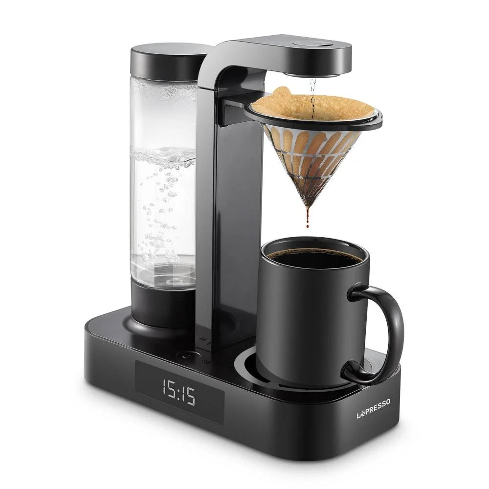 LePresso Drip Coffee System 500ml with Stainless Steel Funnel, LED Clock & Auto Off