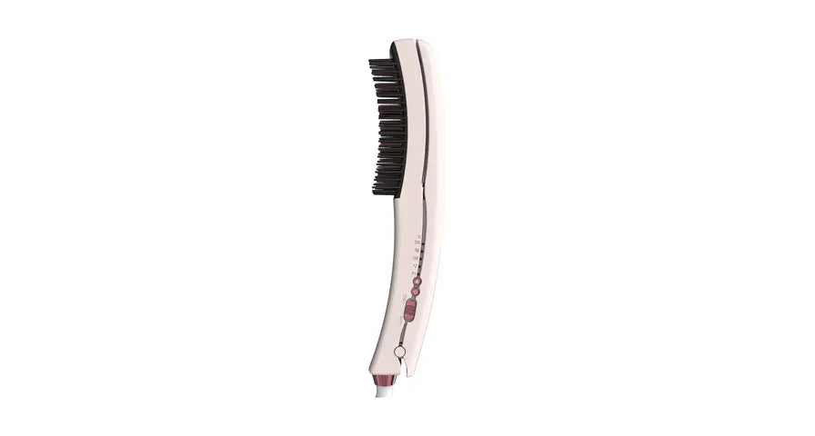 Dual Mode Hair Straightener With Detachable Hot Comb / 3 Temperature Levels / 360° Swivel Cord / Auto Safety Shut‐off / PTC Quick Heating Brush / 160°C,180°C,200°C Temperature Control - Pink