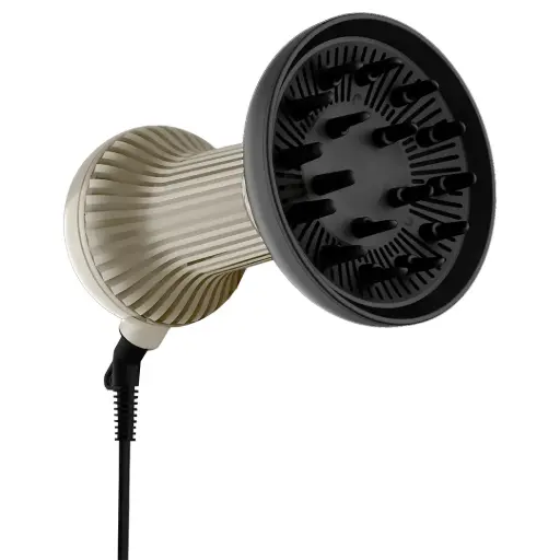 Portable Hight Speed Hair Diffuser And Dryer for Curly Hair / 2 Speed , 3 Temperature Settings / 360 ° Swivel Cord / Dryer Curler Magnetic Nozzle / Cord Length 1.8m / 16800RPM - Gold